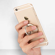 Fingerring Ständer Smartphone Halter Halterung Universal R02 für Motorola Moto G9 Plus Gold
