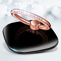 Fingerring Ständer Smartphone Halter Halterung Universal R03 für Samsung Galaxy S22 5G Schwarz