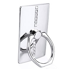 Fingerring Ständer Smartphone Halter Halterung Universal R10 für Oneplus 7 Pro Silber