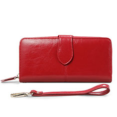 Handtasche Clutch Handbag Hülle Leder Universal für Motorola Moto G9 Plus Rot