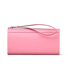 Handtasche Clutch Handbag Leder Silkworm Universal für Vivo Y20 Rosa