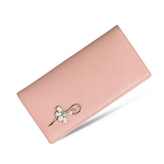 Handtasche Clutch Handbag Schutzhülle Leder Dancing Girl Universal für LG Velvet 4G Rosa