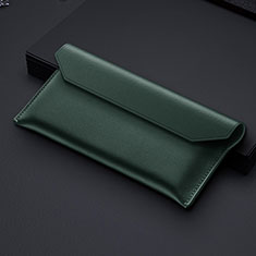 Handtasche Clutch Handbag Schutzhülle Leder Universal für Samsung Galaxy Z Fold2 5G Grün