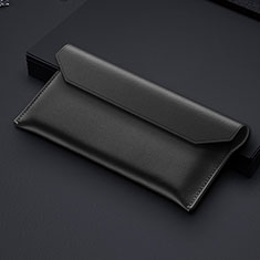 Handtasche Clutch Handbag Schutzhülle Leder Universal für Samsung Galaxy Z Fold2 5G Schwarz