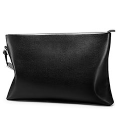 Handtasche Clutch Handbag Schutzhülle Leder Universal H01 für Sony Xperia XZ2 Premium Schwarz