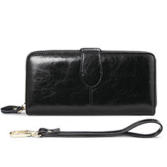 Handtasche Clutch Handbag Schutzhülle Leder Universal H02 Schwarz