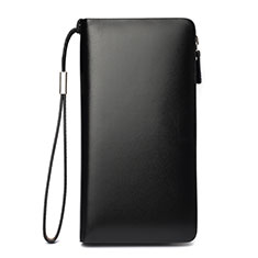 Handtasche Clutch Handbag Schutzhülle Leder Universal H03 für Samsung Galaxy S20 Lite 5G Schwarz