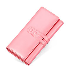 Handtasche Clutch Handbag Schutzhülle Leder Universal H14 für Oppo A73 2020 Rosa