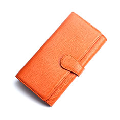 Handtasche Clutch Handbag Schutzhülle Leder Universal K02 für LG K42 Orange