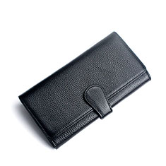 Handtasche Clutch Handbag Schutzhülle Leder Universal K02 für Nokia 6.1 Plus Schwarz