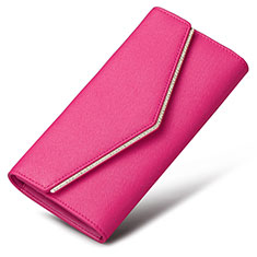 Handtasche Clutch Handbag Schutzhülle Leder Universal K03 für Motorola Moto E7 Plus Pink