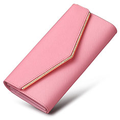 Handtasche Clutch Handbag Schutzhülle Leder Universal K03 für Samsung Galaxy S22 Ultra 5G Rosa