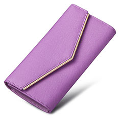 Handtasche Clutch Handbag Schutzhülle Leder Universal K03 für Samsung Galaxy S21 Plus 5G Violett