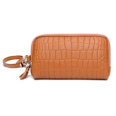 Handtasche Clutch Handbag Schutzhülle Leder Universal K09 für Vivo Y20 Orange