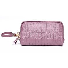 Handtasche Clutch Handbag Schutzhülle Leder Universal K09 für Vivo Y20 Rosegold