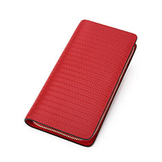 Handtasche Clutch Handbag Schutzhülle Leder Universal K10 für Samsung Galaxy S21 Ultra 5G Rot