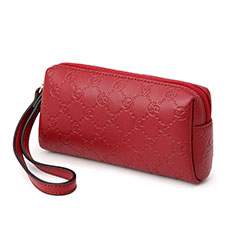 Handtasche Clutch Handbag Schutzhülle Leder Universal K11 für Nokia X7 Rot