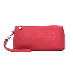 Handtasche Clutch Handbag Schutzhülle Leder Universal K12 für Vivo Y12s Rot