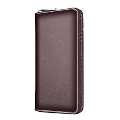 Handtasche Clutch Handbag Schutzhülle Leder Universal K18 für Apple iPhone 7 Plus Braun