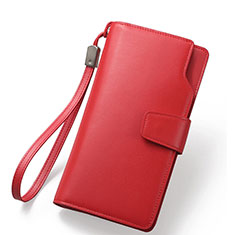 Handtasche Clutch Handbag Schutzhülle Leder Universal für Vivo iQOO 8 Pro 5G Rot