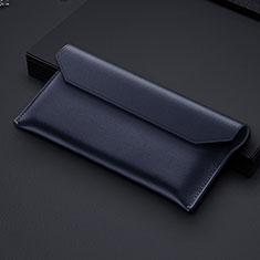 Handtasche Clutch Handbag Tasche Leder für Samsung Galaxy Z Fold3 5G Blau