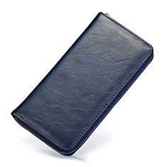 Handtasche Clutch Handbag Tasche Leder Universal H09 für Sony Xperia XZ2 Compact Blau