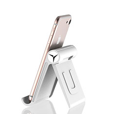 Handy Ständer Smartphone Halter Halterung Stand Universal K27 für Oppo Find X3 Neo 5G Silber