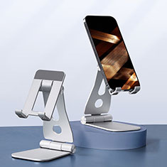 Handy Ständer Smartphone Halter Halterung Stand Universal N19 für Oppo Find X7 5G Silber