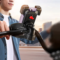 Handyhalterung Fahrrad Halterung Universal Motorrad HandyHalter Lenker Smartphone Bike H03 für Motorola Moto E7 2020 Schwarz