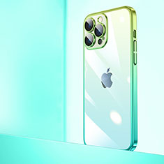 Handyhülle Hülle Crystal Hartschalen Tasche Schutzhülle Farbverlauf QC1 für Apple iPhone 13 Pro Max Grün