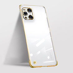 Handyhülle Hülle Crystal Hartschalen Tasche Schutzhülle H01 für Oppo Find X3 5G Gold