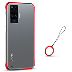 Handyhülle Hülle Crystal Hartschalen Tasche Schutzhülle H01 für Vivo X50 Pro 5G Rot