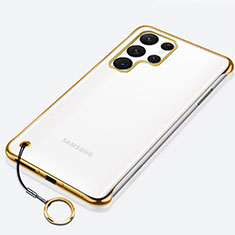 Handyhülle Hülle Crystal Hartschalen Tasche Schutzhülle H02 für Samsung Galaxy S23 Ultra 5G Gold