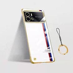 Handyhülle Hülle Crystal Hartschalen Tasche Schutzhülle H02 für Vivo iQOO 9 5G Gold