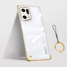 Handyhülle Hülle Crystal Hartschalen Tasche Schutzhülle H03 für Oppo Find X5 Pro 5G Gold