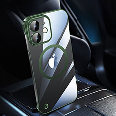 Handyhülle Hülle Crystal Hartschalen Tasche Schutzhülle mit Mag-Safe Magnetic Magnetisch für Apple iPhone 12 Grün