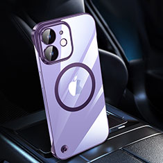 Handyhülle Hülle Crystal Hartschalen Tasche Schutzhülle mit Mag-Safe Magnetic Magnetisch für Apple iPhone 12 Violett