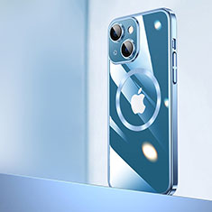 Handyhülle Hülle Crystal Hartschalen Tasche Schutzhülle mit Mag-Safe Magnetic Magnetisch für Apple iPhone 14 Blau