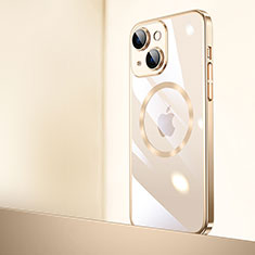 Handyhülle Hülle Crystal Hartschalen Tasche Schutzhülle mit Mag-Safe Magnetic Magnetisch für Apple iPhone 14 Plus Gold
