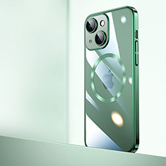 Handyhülle Hülle Crystal Hartschalen Tasche Schutzhülle mit Mag-Safe Magnetic Magnetisch für Apple iPhone 14 Plus Grün