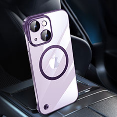 Handyhülle Hülle Crystal Hartschalen Tasche Schutzhülle mit Mag-Safe Magnetic Magnetisch für Apple iPhone 14 Plus Violett