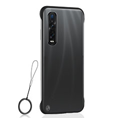 Handyhülle Hülle Crystal Hartschalen Tasche Schutzhülle S01 für Oppo Find X2 Pro Schwarz