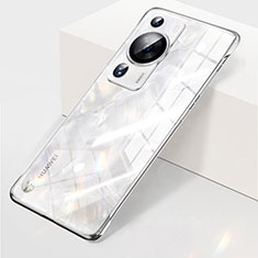 Handyhülle Hülle Crystal Rahmenlos Hartschalen Tasche Schutzhülle H03 für Huawei P60 Silber