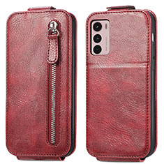 Handyhülle Hülle Flip Tasche Leder für Motorola Moto G42 Rot