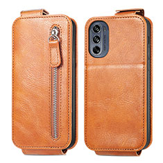 Handyhülle Hülle Flip Tasche Leder für Motorola Moto G62 5G Braun