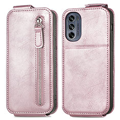 Handyhülle Hülle Flip Tasche Leder für Motorola Moto G62 5G Rosegold