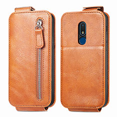 Handyhülle Hülle Flip Tasche Leder für Nokia C3 Braun