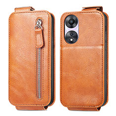 Handyhülle Hülle Flip Tasche Leder für Oppo A78 5G Braun