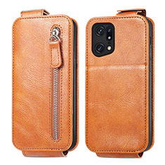 Handyhülle Hülle Flip Tasche Leder für Oppo Find X5 Pro 5G Braun