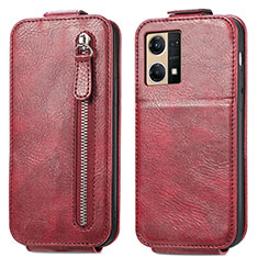 Handyhülle Hülle Flip Tasche Leder für Oppo Reno7 4G Rot